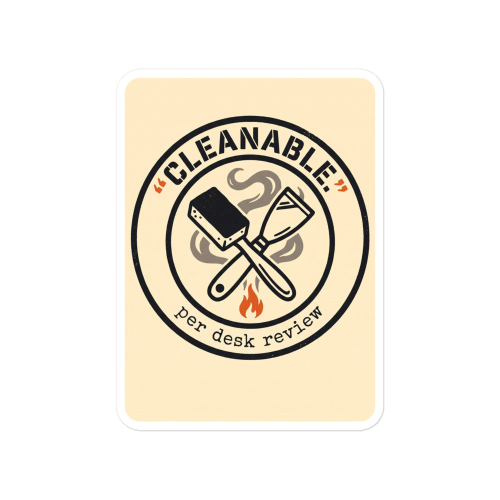 "CLEANABLE." Vinyl Decal mockup 1