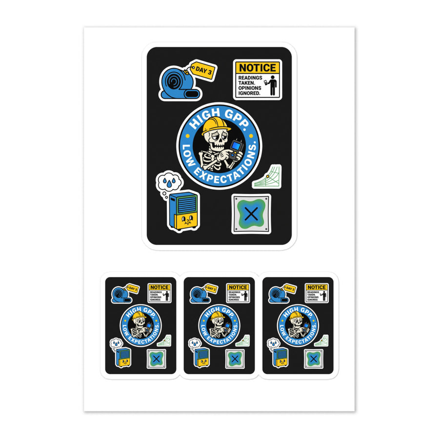 High GPP. Low Expectations. Kiss-Cut Sticker Sheet