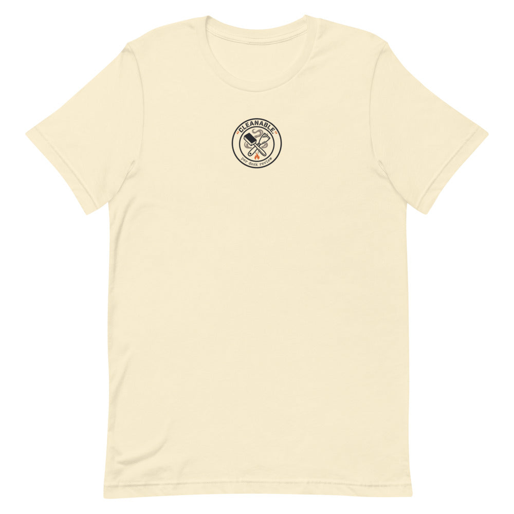 "CLEANABLE." Tee alternate view